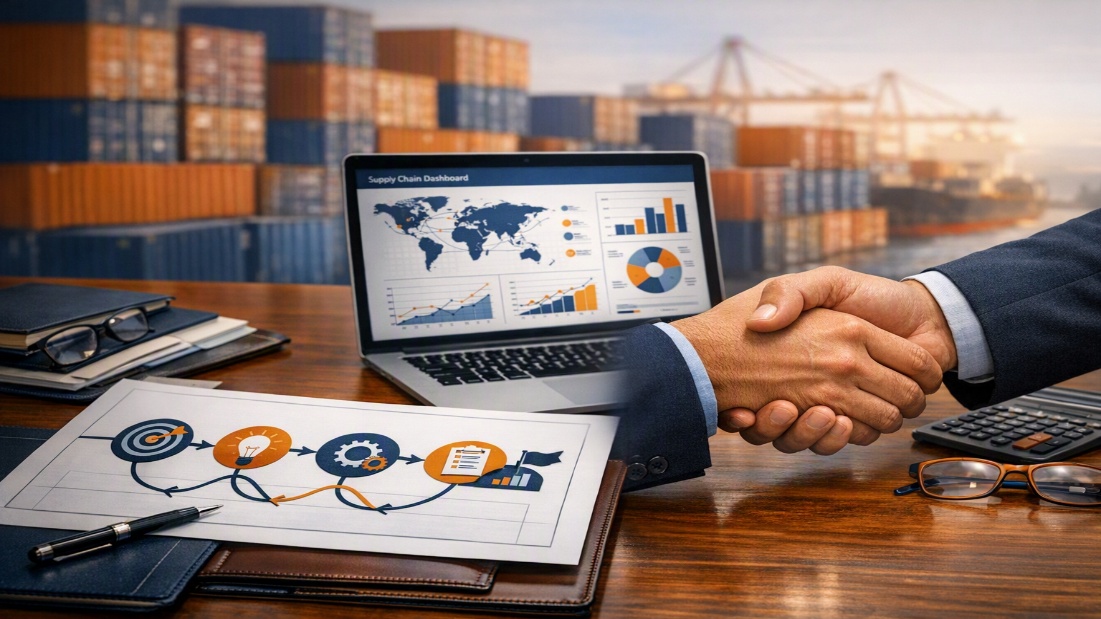 Business professionals collaborating