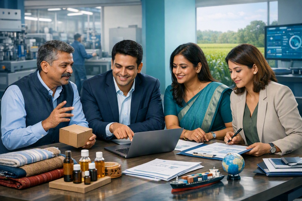 Indian business, industry and trade professionals collaborating